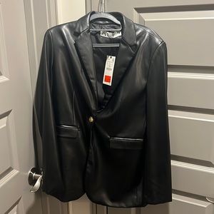Leather blazer